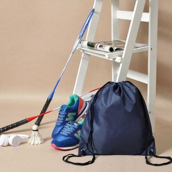 Linen Travel drawstring Backpack  Student gym Bag - Picture 3 of 7